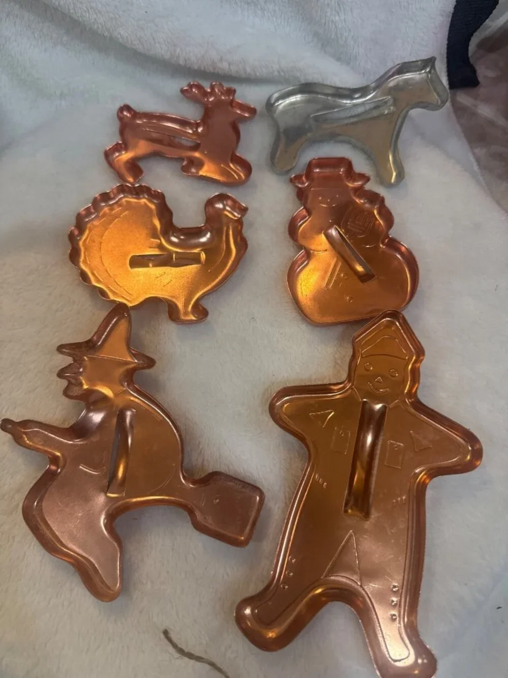 Vintage Copper Seasonal Cookie Cutters, Set of 6